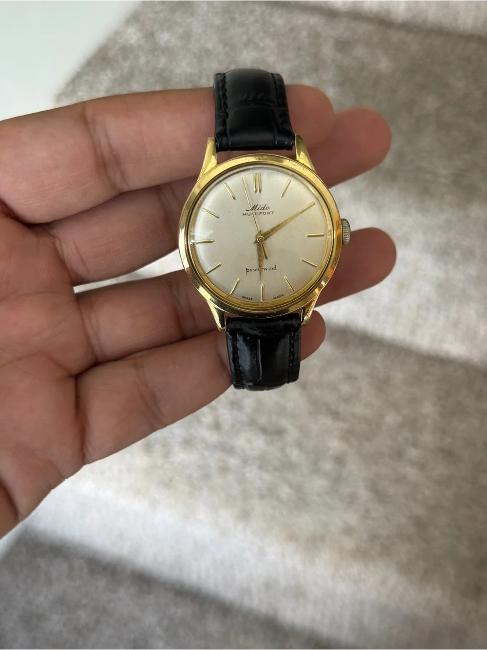 Mido vintage Multifort Powerwind Watch  Gold Tone Mens Watch